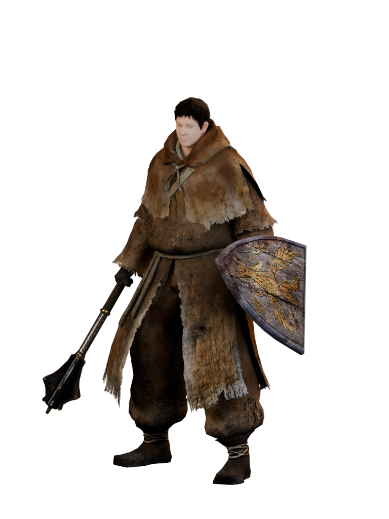 Cleric starting class in Dark Souls Remastered with native starting equipment