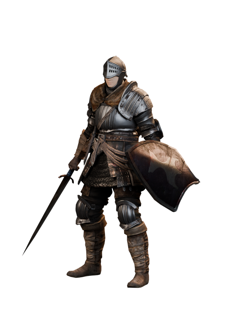 Knight starting class in Dark Souls Remastered with native starting equipment