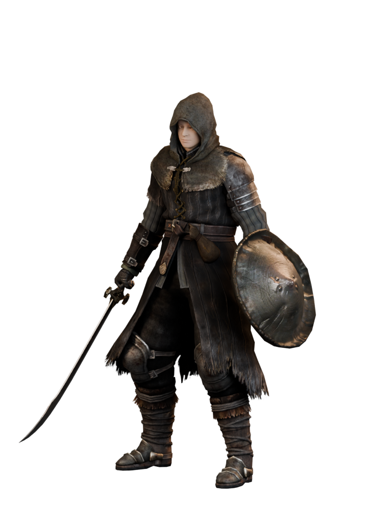 Wanderer starting class in Dark Souls Remastered with native starting equipment